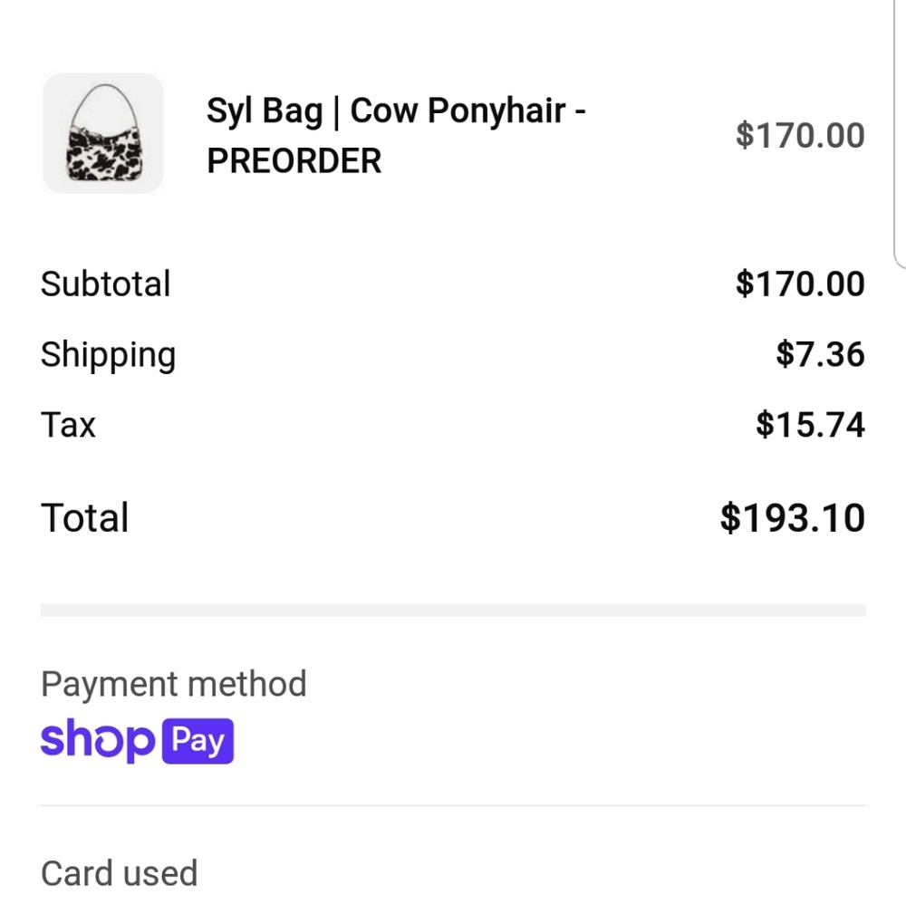 Cow print syl bag
